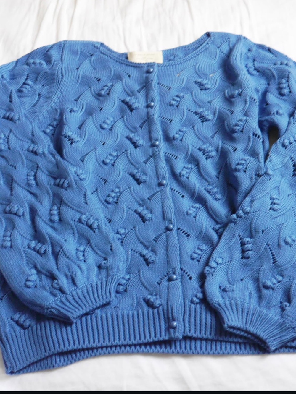 Sezane Dusty Blue Knit Button-Front Cardigan - Picture 3 of 3